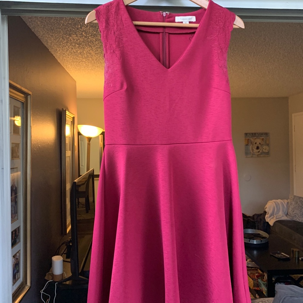 Semi-casual wine-red dress